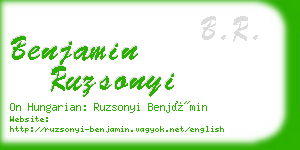 benjamin ruzsonyi business card